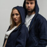 Deep Blue Unisex Kapşonlu Ceket